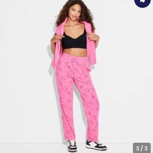HELLO KITTY Women Casual Pink Graphic Pants | S